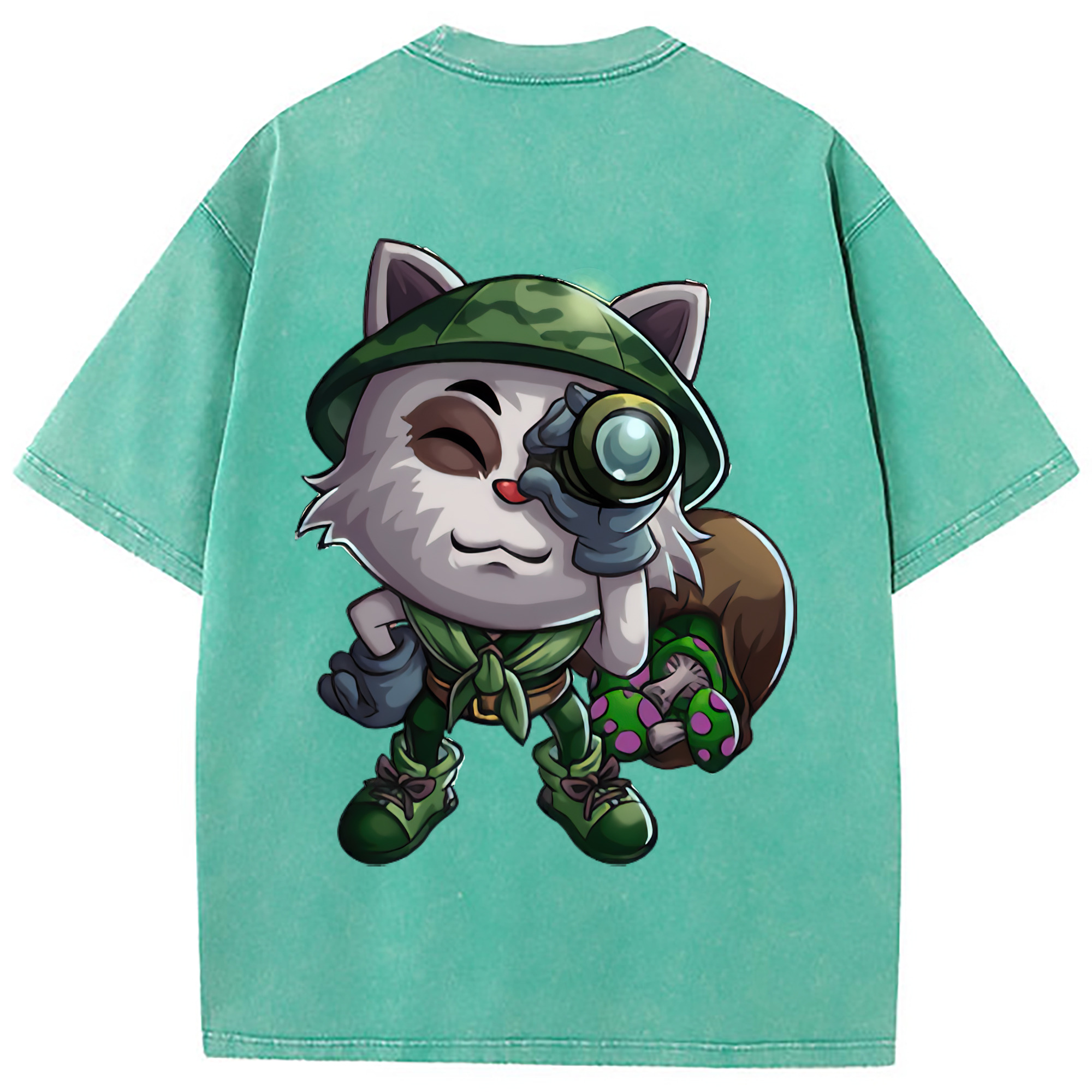 （画像用） リーグ・オブ・レジェンド League of Legends LOL 綿100% ヴィンテージ風 半袖Tシャツ（背面プリント）